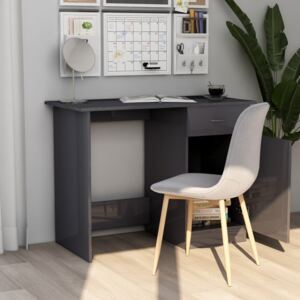 VidaXL Desk High Gloss Grey 100x50x76 cm Chipboard
