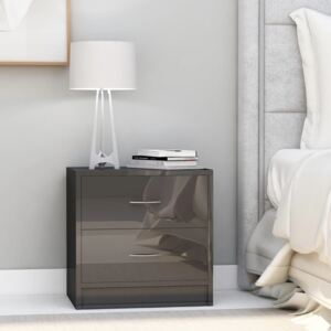 VidaXL Bedside Cabinet High Gloss Grey 40x30x40 cm Chipboard