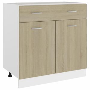 VidaXL Drawer Bottom Cabinet Sonoma Oak 80x46x81.5 cm Chipboard