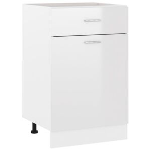 VidaXL Drawer Bottom Cabinet High Gloss White 50x46x81.5 cm Chipboard
