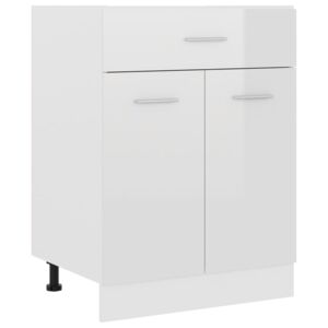 VidaXL Drawer Bottom Cabinet High Gloss White 60x46x81.5 cm Chipboard