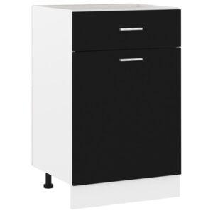 VidaXL Drawer Bottom Cabinet Black 50x46x81.5 cm Chipboard