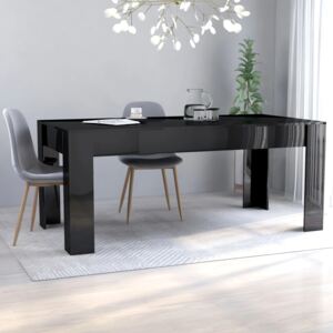 VidaXL Dining Table High Gloss Black 180x90x76 cm Chipboard