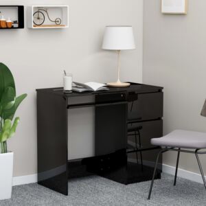 VidaXL Desk High Gloss Black 90x45x76 cm Chipboard