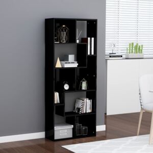 VidaXL Book Cabinet High Gloss Black 67x24x161 cm Chipboard