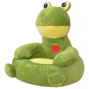VidaXL Plush Children's Chair Frog Green