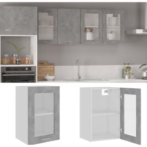 VidaXL Hanging Glass Cabinet Concrete Grey 40x31x60 cm Chipboard