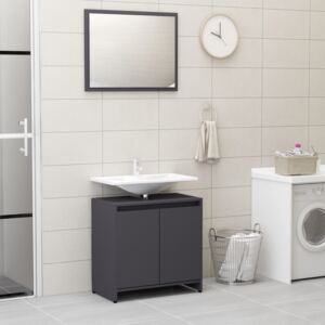VidaXL Bathroom Furniture Set Grey Chipboard