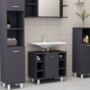 VidaXL Bathroom Cabinet Grey 60x32x53.5 cm Chipboard