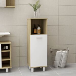 VidaXL Bathroom Cabinet White and Sonoma Oak 30x30x95 cm Chipboard