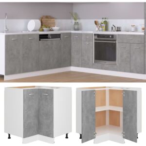 VidaXL Corner Bottom Cabinet Concrete Grey 75.5x75.5x80.5 cm Chipboard