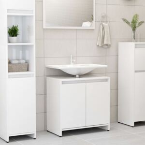 VidaXL Bathroom Cabinet High Gloss White 60x33x58 cm Chipboard