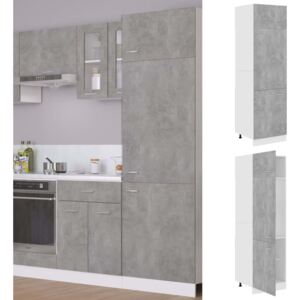 VidaXL Refrigerator Cabinet Concrete Grey 60x57x207 cm Chipboard