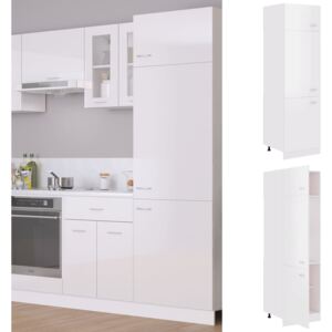 VidaXL Refrigerator Cabinet High Gloss White 60x57x207 cm Chipboard