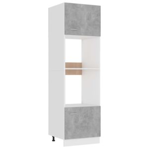 VidaXL Microwave Cabinet Concrete Grey 60x57x207 cm Chipboard