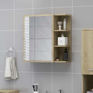 VidaXL Bathroom Mirror Cabinet Sonoma Oak 62.5x20.5x64 cm Chipboard