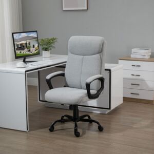 Vinsetto High Back Executive Chair Ergonomic Task Seat Home Office Swivel Computer Chair for Sturdy with Padded Armrests, Adjustable Height, Grey