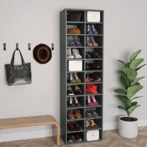 VidaXL Shoe Cabinet Grey 54x34x183 cm Chipboard