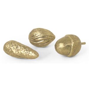 Winterland Forest Treats Decoration - / Set of 3 brass ornaments by Ferm Living Gold