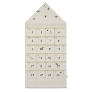 Star Advent calendar - / Fabric - 24 days / L 50 x H 100 cm by Ferm Living White/Beige