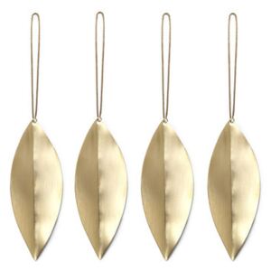 Leaf Christmas decoration - / Brass - Set of 4 by Ferm Living Gold
