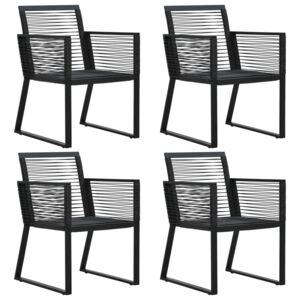 VidaXL Garden Chairs 4 pcs Rope Rattan Black