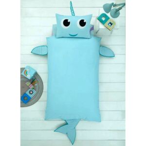 Narwhal Shaped Single Duvet Cover and Pillowcase Set