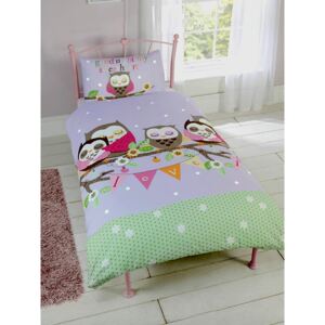 Goodnight Sweetheart Owls Single Duvet Cover and Pillowcase Set