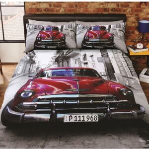 Santiago Classic Car Single Duvet Cover and Pillowcase Set