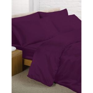 Purple Satin Duvet Cover, Fitted Sheet and Pillowcases Bedding Set
