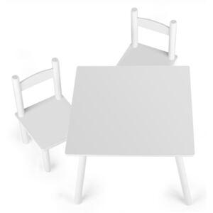 Wooden Table and Chairs - White