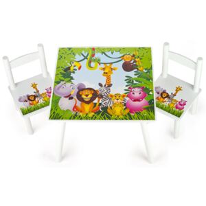 Jungle Animals Wooden Table and Chairs