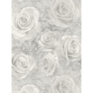 Reverie Rose Wallpaper Silver Arthouse 623303
