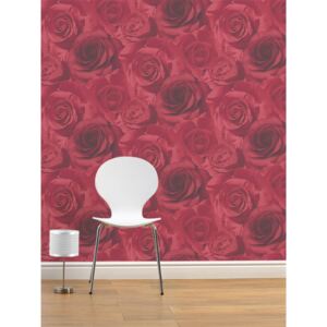 Madison Rose Floral Wallpaper Red Muriva 11950