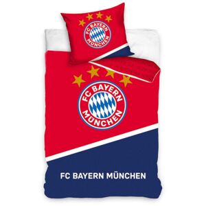 FC Bayern Munich Red and Blue Single Cotton Duvet Cover Set - European