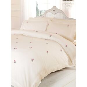 Alicia Floral Cream / Pink Single Duvet Cover and Pillowcase Set