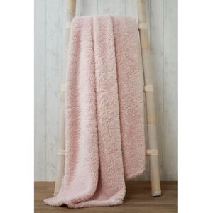Snuggle Bedding Teddy Fleece Blanket Throw 150cm x 200cm - Pink