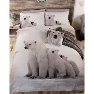 Polar Bear Family King Size Duvet Cover and Pillowcase Set