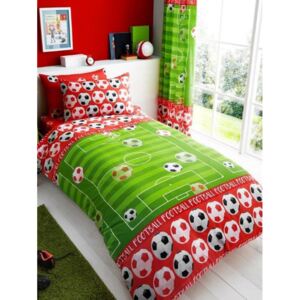 Goal Football Single Duvet Cover and Pillowcase Set - Red