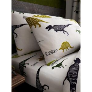 Dinosaurs Single Fitted Sheet and Pillowcase Set