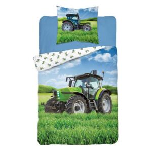 Tractor Green Glow in the Dark Single Duvet Cover - European Size