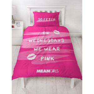 Mean Girls Pink Single Duvet Cover and Pillowcase Set