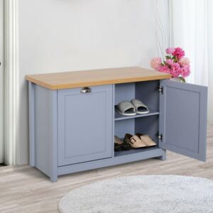 4 Storage Shoe Cabinet with Wooden Top