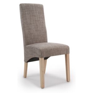Baxter Tweed Fabric Dining Chair in Pair
