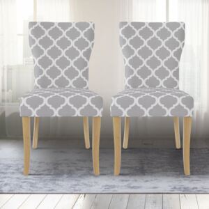 Hugo Patterned Fabric Dining Chair in Pair