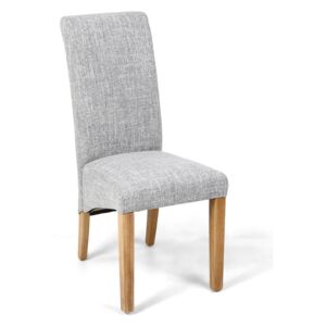 Karta Scroll Back Fabric Dining Chair in Pair