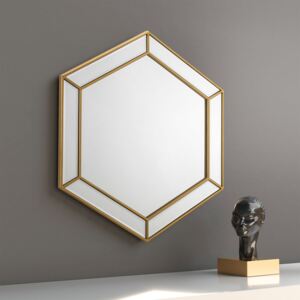 Melody Gold Hexagonal Wall Mirror