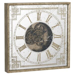 Mirrored Square Framed Moving Mechanism Clock