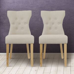 Naples Beige Fabric Dining Chair in Pair