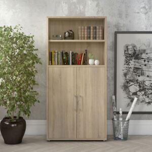 Prima Oak Finish 2 Doors Cabinet With 4 Shelves